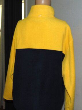 Old College Inn Fleece Pullover Mens XXL Yellow Navy Color Block 1/4 Zip Jacket